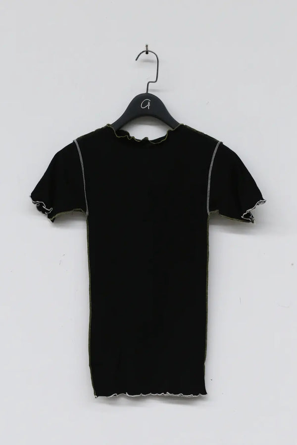 BASERANGE ribbed cotton short sleeve TTVS-RB-WI21 black